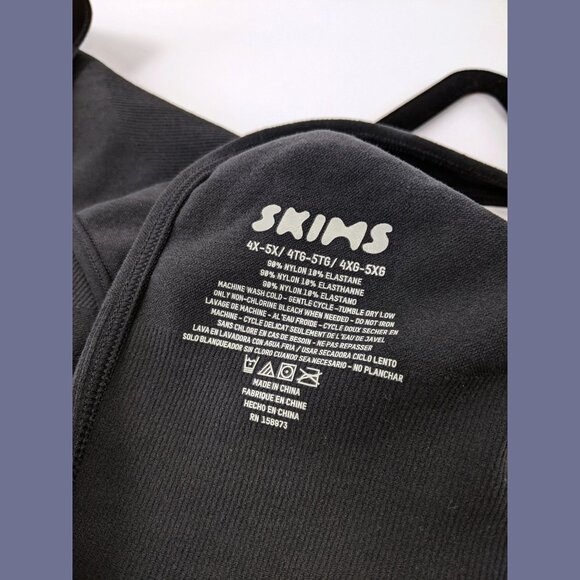 SKIMS Plus Size 4X-5X Contour Lounge High Cut Bodysuit Onyx Dark Gray Black - Picture 4 of 5